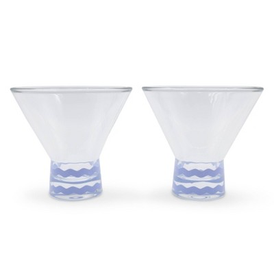 7.9 fl oz 2pk Martini Glasses Blue Wiggle - Bullseye's Playground™