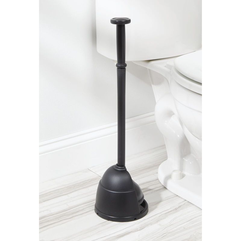mDesign Plastic Freestanding Toilet Plunger and Storage Cover Set, 2 of 7