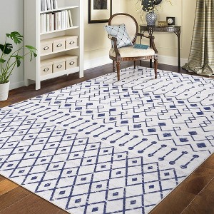 Area Rugs Washable Rugs Bedroom Decor Moroccan Throw Rugs Geometric Carpet Living Room Rug Modern Area Rug for Bedroom Boho Rug - 1 of 4