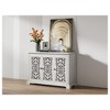 Angel Sar Antique Style Sideboard Cabinet, 3-Door Buffet Server with Carved Details, Vintage Storage Console for Dining Room & Hallway - 4 of 4