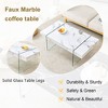 NicBex Modern Marble-Patterned Coffee Table with Tempered Glass Legs,Rectangular Tea Table,Center Table for Living Room - 4 of 4