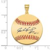 Black Bow Jewelry 14K Gold Plated Ivan Rodriguez Signature MD Enamel Baseball Pendant - 4 of 4