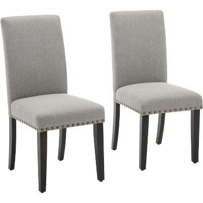 Parsons Dining Chairs Set of 2, Upholstered Linen Fabric Side Chairs for Dining Room and Kitchen