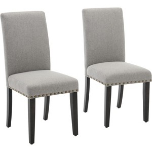 Parsons Dining Chairs Set of 2, Upholstered Linen Fabric Side Chairs for Dining Room and Kitchen - 1 of 4