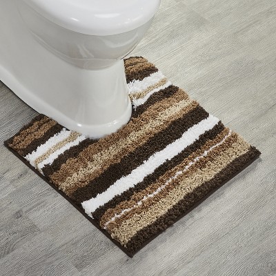Griffie Brown and White Polyester Tufted Bath Rug Set