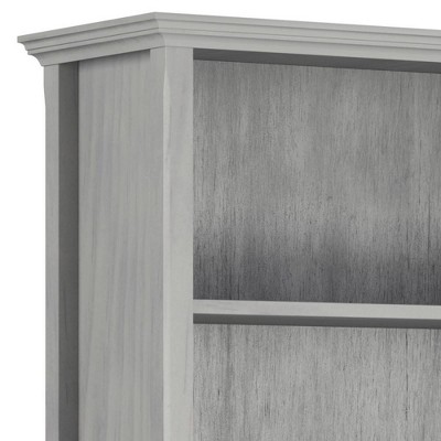 Fog Grey Solid Wood Adjustable 5-Shelf Bookcase