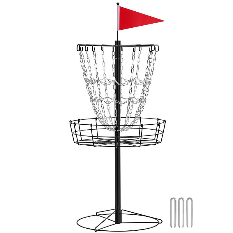Yaheetech 12-Chain Disc Golf Basket Portable Metal Flying Disc Golf Practice Basket, 1 of 9