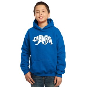 LA Pop Art Boy's Word Art Hooded Sweatshirt - California Bear - 1 of 4