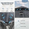 ALAULM 12' x 14' Hardtop Outdoor Metal Gazebo with Galvanized Steel Double Roof Canopy, Curtain and Netting - 4 of 4