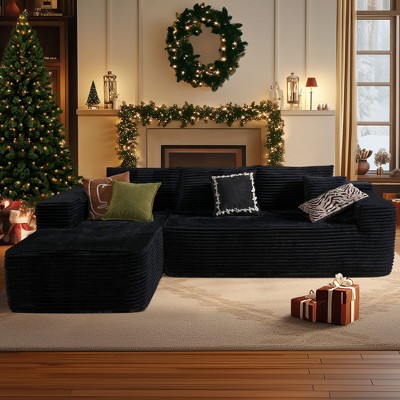 XIZZI Modular Sectional Sofa Couch, L/U-Shape Upholstered Couch, Modern Minimalist Couches for Living Room, Free Combination Deep Seat Corner Couch