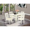 HomeStock 5-Pc Linen White Finish Solid Wood Top-Dining Room Set-Seats 4 - 2 of 4