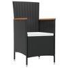 vidaXL Outdoor Furniture Set Black - 3 of 4