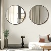 Spassway 28"H x 28"W Round Versatile Decorative Aluminum Alloy Mirror Art Designs for Living Room Bedroom Entryway Office Home Black/Gold Available - 2 of 4