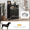 SKYONE Black Pet Feeder Station with Storage Cabinet, Removable Bowls, Leash Hooks & Countertop for - 2 of 4