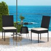 Tangkula 4PCS PE Wicker Patio Dining Chairs Outdoor Rattan Chair Set w/ Cushions - 4 of 4