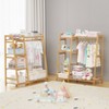 Acoinel Bamboo Clothes Garment Rack with Shelves - 2 of 4