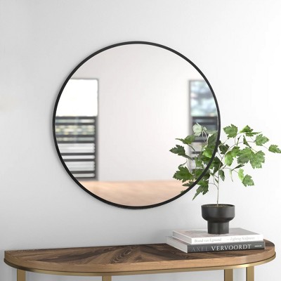 Neutypechic Round Mirror Metal Framed Decorative Wall Mirror Hallway ...