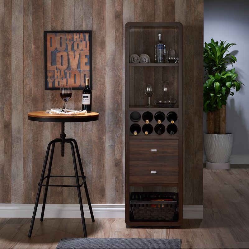 Iohomes Sierri Contemporary Wine Cabinet Dark Walnut - HOMES: Inside + Out, 5 of 7