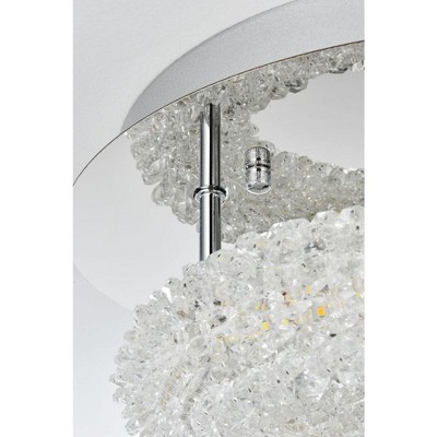 Bowen 14" Chrome and Crystal LED Flush Mount Light