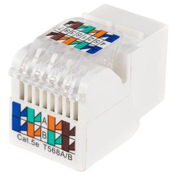 Monoprice Cat5E RJ-45 Toolless Keystone Jack in White