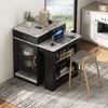 Okak Kitchen Island with Extendable Table, Kitchen Island Table with Double-Sided Storage and Power Outlet, Kitchen Cart for Dining Room - 4 of 4