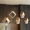 LNC Cendrillon Modern Luxury Cluster Square-Loop Acrylic Integrated LED Chandelier, Gold, 16.9in/40.7in - 2 of 4