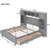 Full Size Platform Bed with 4 Storage Drawers and Bookcase Headboard, with Cabinet and Shelf, Full Storage Bed Frame, No Box Spring Needed for Bedroom - 4 of 4