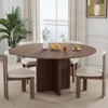 PexFix 59" x 59" Solid Wood Round Dining Table with Walnut Finish and Elegant Arched Legs for Modern Dining Rooms & Kitchens - 4 of 4