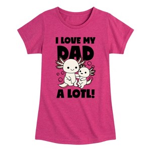 Girls' - Instant Message - I Love My Dad A Lotl Fitted Short Sleeve Graphic T-Shirt - 1 of 4