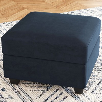 Belffin Velvet Storage Ottoman – Modular Square Footrest & Sectional Add-On