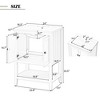 24-Inch Bathroom Vanity with Sink, Freestanding Cabinet with Open Shelf, Pine Wood Frame & Ceramic Basin, 8-Inch Faucet Mount - 2 of 4