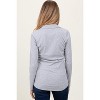 Pinkblush Heather Grey Ribbed Collared Maternity Long Sleeve Top - 4 of 4