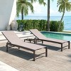 3pc Outdoor Five Position Adjustable Aluminum Curved Lounge Set Beige - Crestlive Products: Patio Furniture, Weather-Resistant - 3 of 4