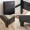 Queen Size Platform Bed Frame With Headboard, Wood Slat Support Bed Frame, Upholstered Platform Bed For Bedroom Guest Room, Black - 4 of 4