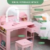 Acekool Kids Vanity Desk Dresser for Girls with Mirror, Stool, Drawer, Storage Shelves & Bookshelf - 4 of 4