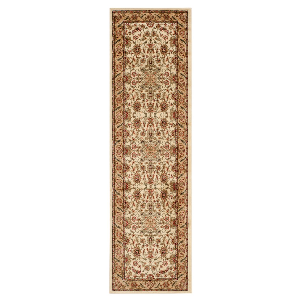  Ivory/Red Floral Loomed Runner