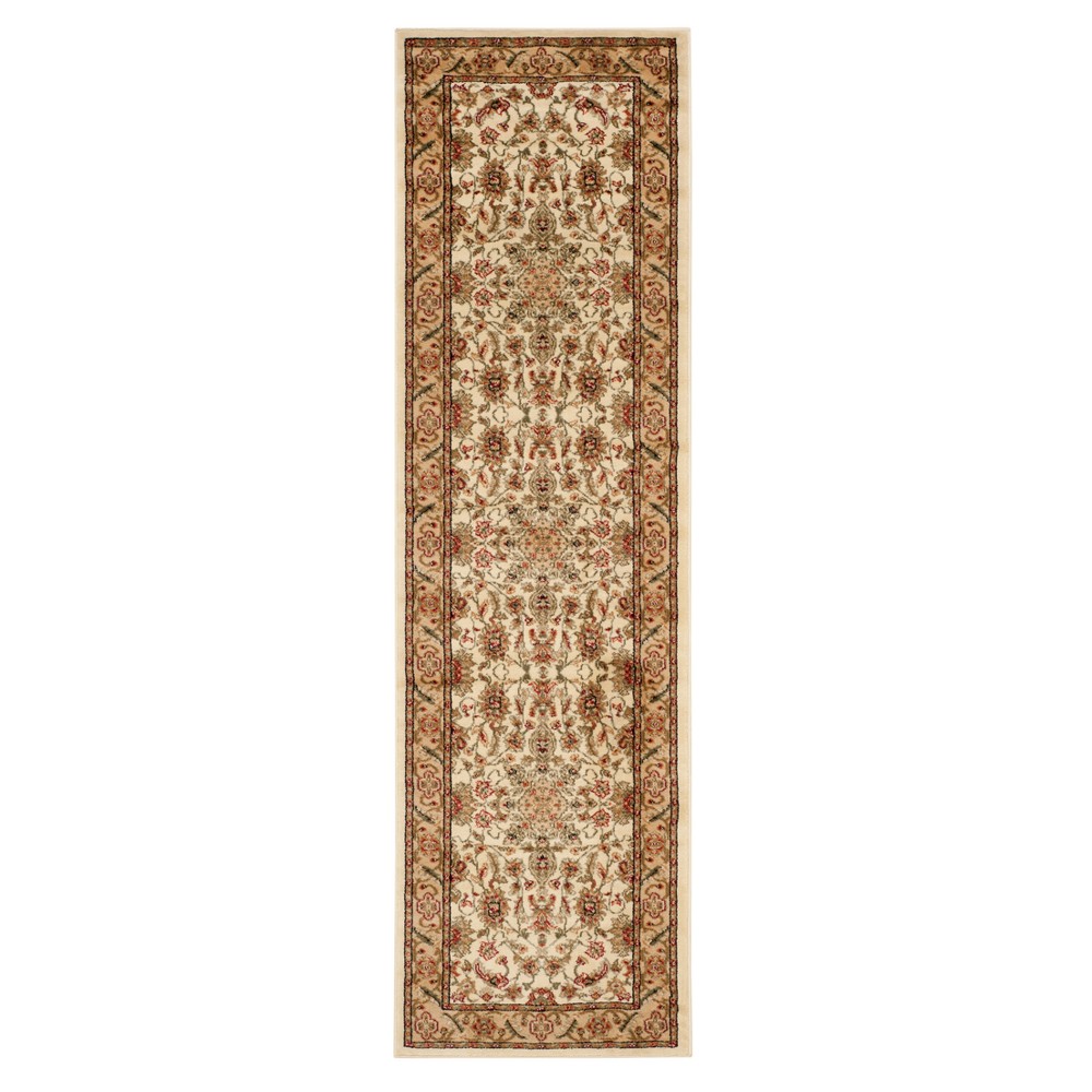 2'3inx12' Ivory/Red Floral Loomed Runner - Safavieh