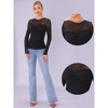 INSPIRE CHIC Women's Sheer Mesh Long Sleeve Crew Neck Double Layered Party Shirts - 2 of 4