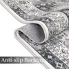 Washable Carpet, Vintage Distressed, Non-Slip, Non-Shedding Backing, Floor Cover, Soft, Short Pile, Foldable, Floral Badge Print Decorative Carpet - 4 of 4