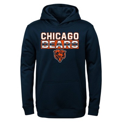 Nfl Chicago Bears Boys' Long Sleeve Performance Hooded Sweatshirt