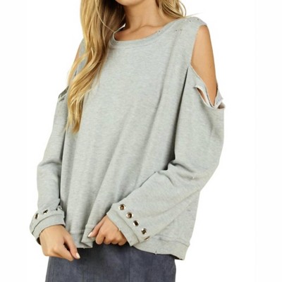 Women's Distressed Grommet Top - Honey Punch