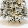 LuxenHome 6.5Ft Pre-Lit Snowy Branches Artificial Christmas Tree with Metal Stand Green - 3 of 4