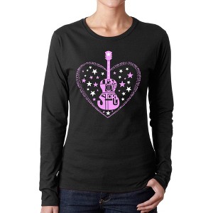 LA Pop Art It's A Love Story - Women's Word Art Long Sleeve T-Shirt - 1 of 4