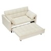 TiramisuBest Modern Velvet 3-in-1 Convertible Loveseat Sofa Bed with Rollaway Bed, Curved Backrest, Two Pillows, and Storage Pockets,Pink - 2 of 4