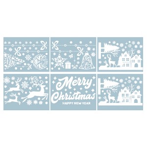 Unique Bargains Christmas Decorations for Windows and Home Christmas Window Clings Party Supplies White 1 Set - 1 of 4