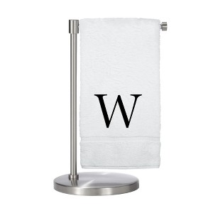 BC BARE COTTON Monogrammed Bath Towel, Personalized Gift, Set of 2 - White - Black Block - 1 of 4