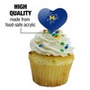 McNeese State University Primary Logo Heart Love Cupcake Picks Toppers Decoration Set of 6 - 3 of 4
