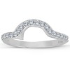 Pompeii3 1/2 cttw 14k White Gold Diamond Curved Contour Band For Forever Us 2 Stone Ring - 3 of 4