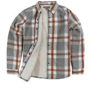 Ladies' Plaid Flannel Snap Front Shacket – Soft Button-Up Shirt Jacket - 1 of 4