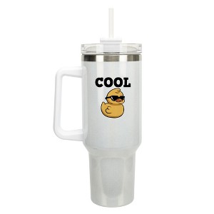 100 North Cool Rubber Duck Cartoon 40 oz. Stainless Steel, Large Water Bottle Coffee Mug, Spill & Leak Resistant, Thermal Travel Tumbler with Handle, - 1 of 1